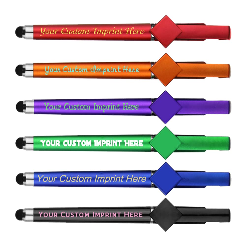 Custom Bulk Pens with Stylus Tip - Personalized Engraved Ballpoint Pens for Name/Logo/Message - 100 Pack - Ideal for Business Gifts, Birthday & Graduation Presents - Perfect for Office Use, School Supplies & Corporate Events