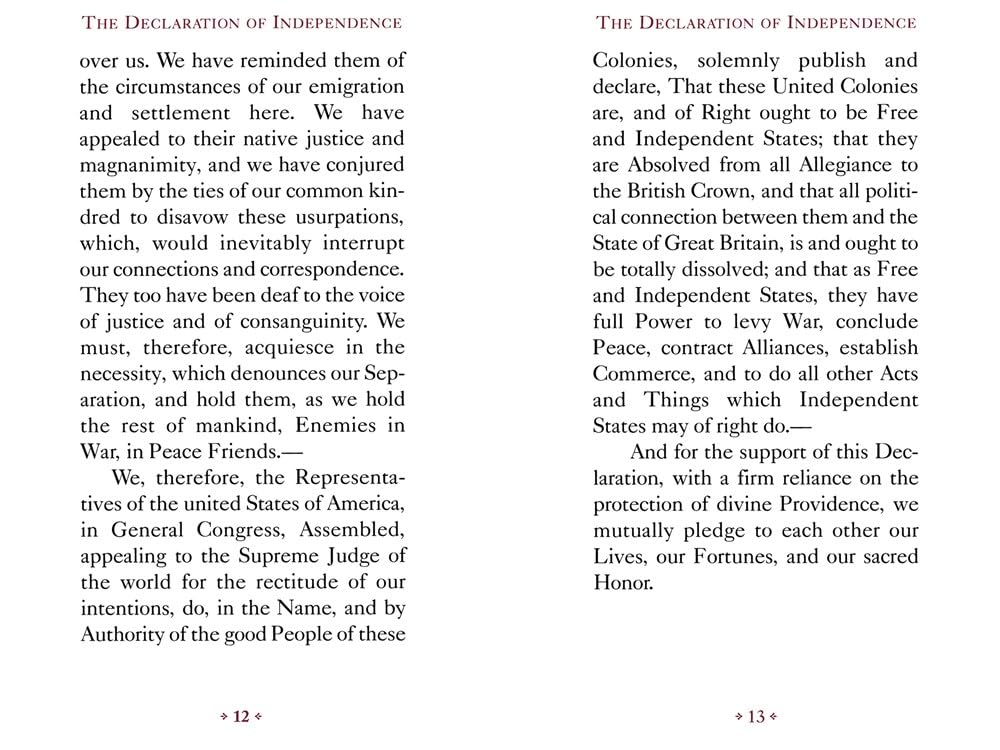 Declaration of Independence (Books of American Wisdom) - Historical Document & Founding American Literature for Patriotic Displays, Education & Home Decor