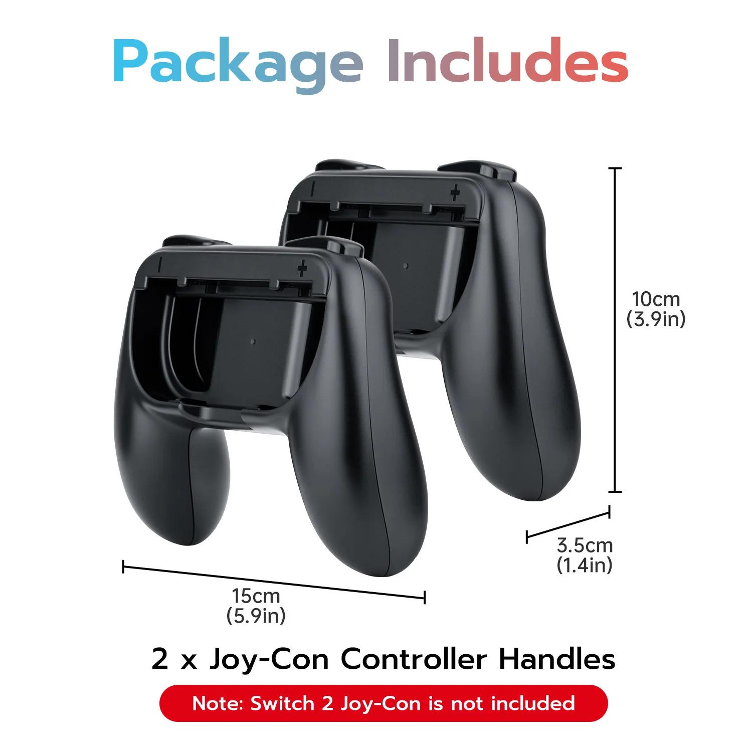 DOBE Controller Grips for Nintendo Switch 2 Joy Con Controllers - Ergonomic Black Handles (TNS 3162) | Perfect for Gaming Comfort & Travel Accessories