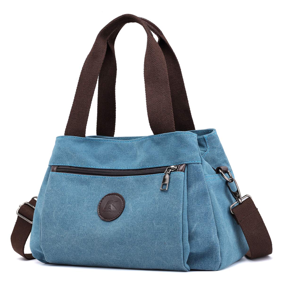 DOURR Women's Canvas Hobo Handbag - Multi Compartment Crossbody Tote Purse with Adjustable Strap, Medium Satchel Bag for Everyday Use, Work, Travel & Shopping