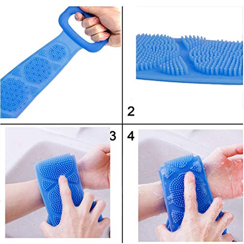 DD Retails Silicone Body Scrubber & Double-Sided Bath Brush - Exfoliating Shower Brush for Smooth Skin - Multi-Colored (1 Pack) - Perfect for Spa, Home Use & Gift Ideas