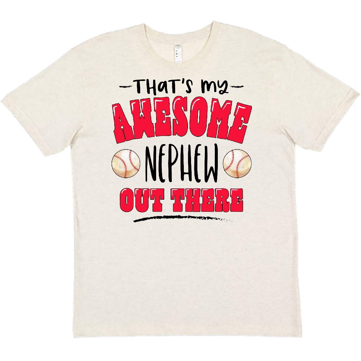 Inktastic That's My Awesome Nephew Baseball Graphic T-Shirt - Funny Uncle Gift for Baseball Games & Family Gatherings