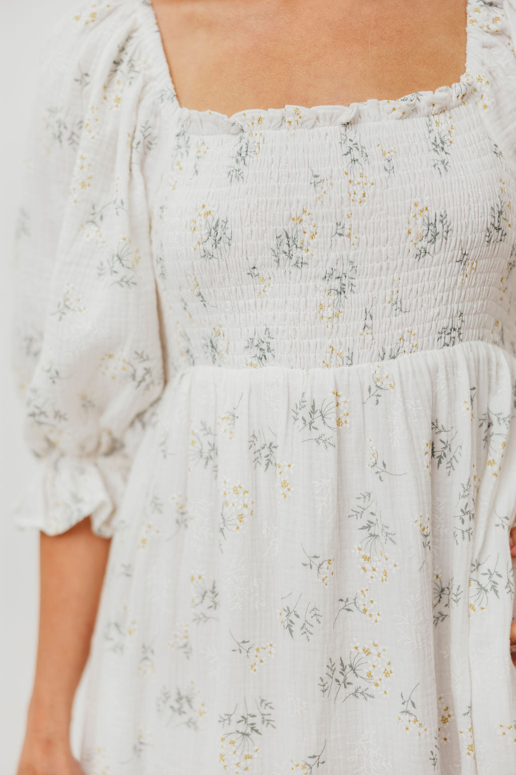 Livvy 100% Cotton Maxi Dress in Chamomile - Flowy Summer Beach Dress for Women, Boho Chic Long Dress for Vacation, Outdoor & Casual Wear