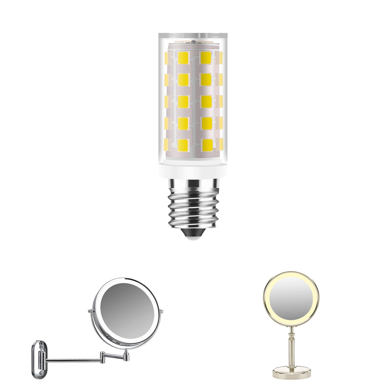 No Flicker Double-Sided Mirror Bulb 40W Equivalent - Natural White Light for Conair & Jerdon Makeup Mirrors (1 Pack) - Perfect for Vanity Lighting, Dressing Rooms & Professional Salon Use