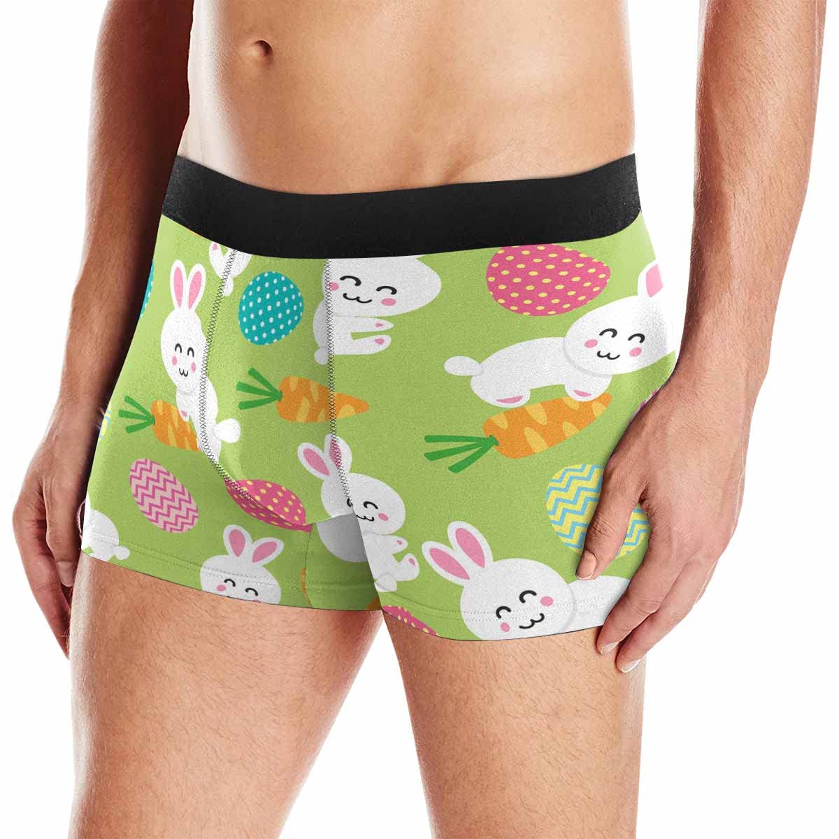 InterestPrint Men's Boxer Briefs - Soft & Breathable Cotton Underwear with Fun Egg, Chicken, Butterfly & Rabbit Prints - Perfect for Casual Wear, Lounge & Sleep