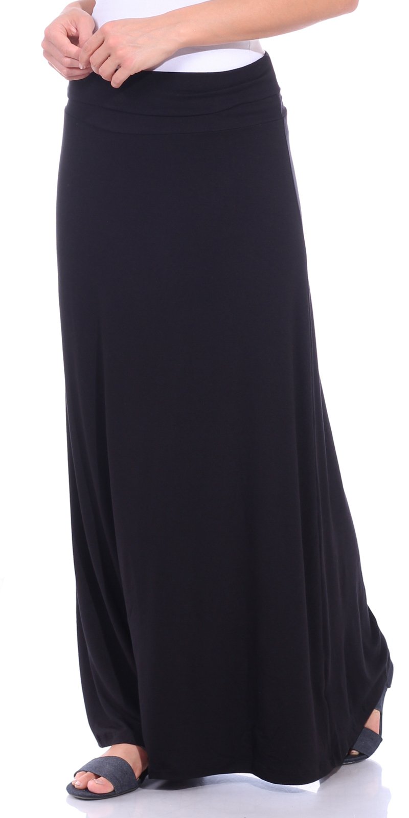 Popana Women's Long Maxi Skirt - Casual Fold Over Plus Size Summer Beach Skirt for Women | Perfect for Vacations, Poolside Cover-Up & Boho Outfits