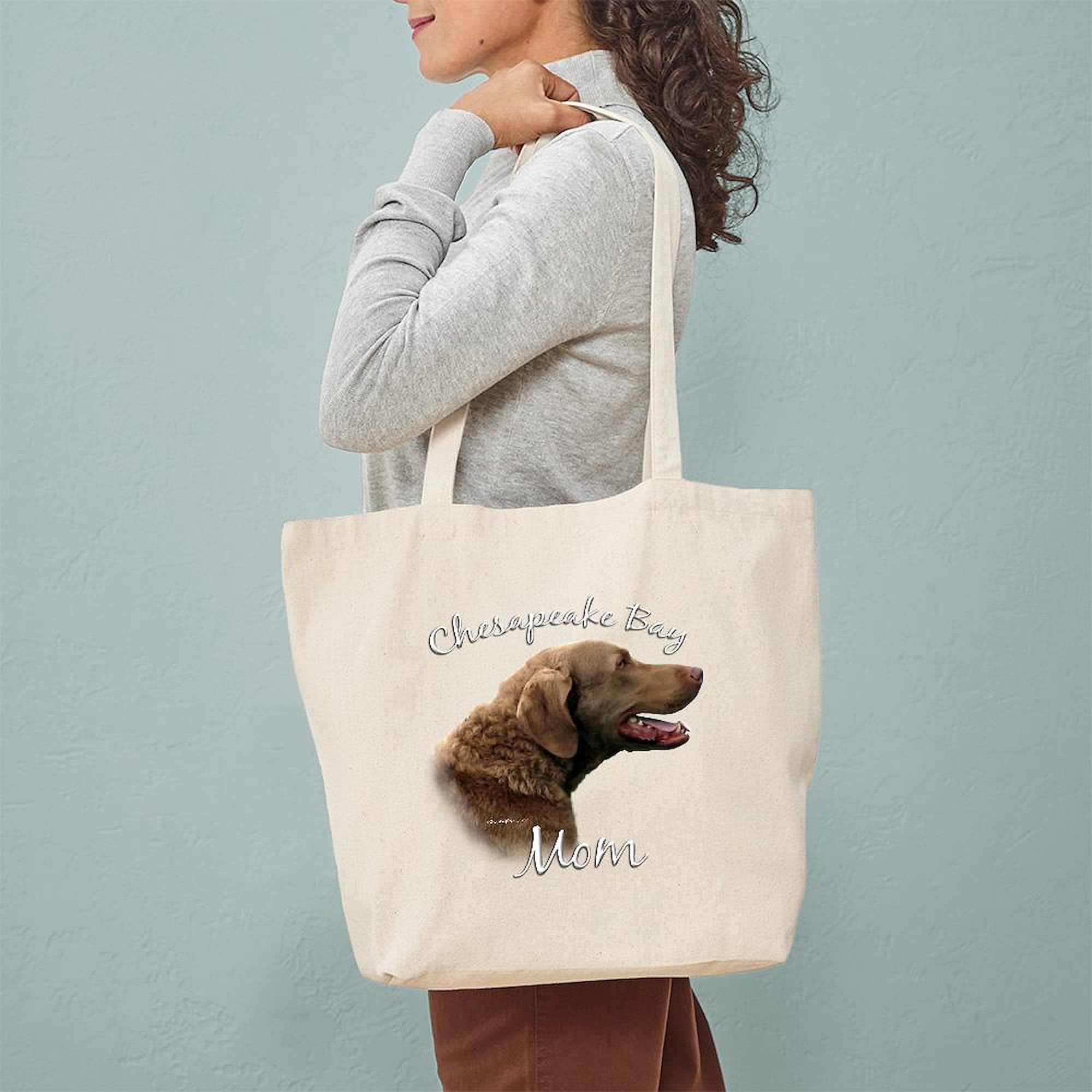 Chessie Mom2 Natural Canvas Tote Bag - Eco-Friendly Reusable Shopping Bag for Groceries, Beach & Work Commute | Durable Cotton Tote with Roomy Interior