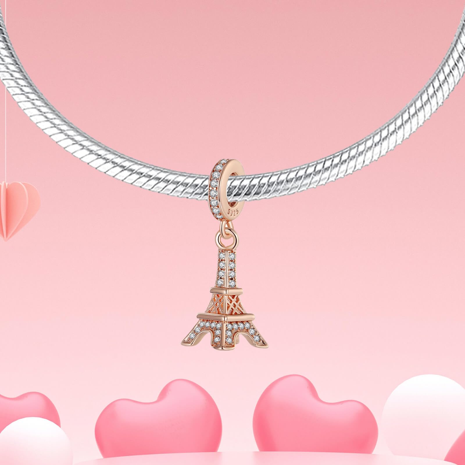 925 Sterling Silver Charms for Jewelry Making - Eiffel Tower, Paw Print & Cactus Pendants for Women's Bracelets & Necklaces - Perfect Birthday Gifts & DIY Jewelry Supplies for Craft Lovers