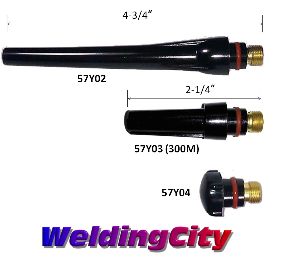 WeldingCity 2-Pack Medium Back Cap 57Y03 (300M) for TIG Welding Torch 17, 18 & 26 Series - Replacement Parts for Precision Welding in Metal Fabrication & Repair