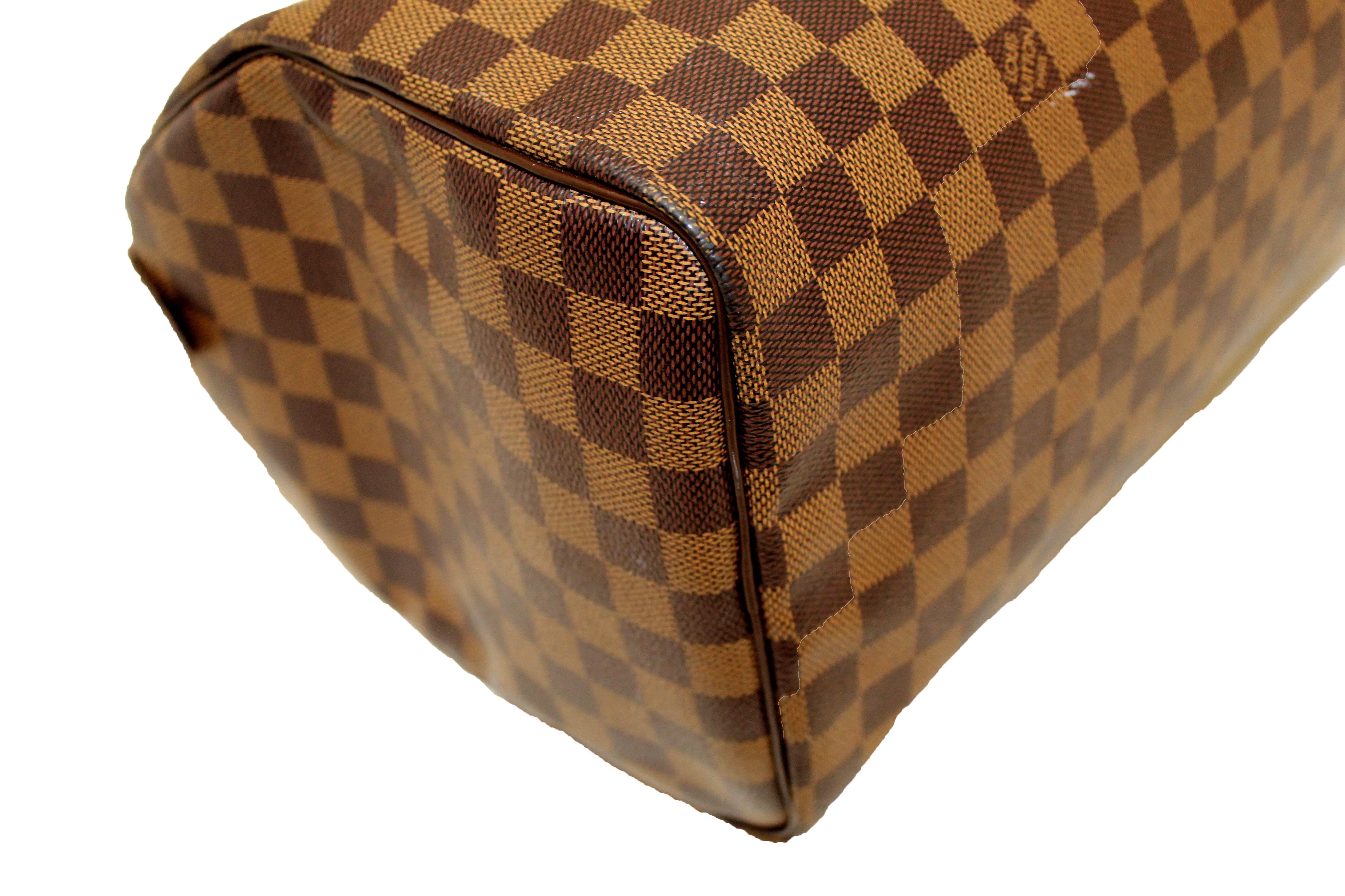 Authentic Louis Vuitton Damier Ebene Speedy 35 Handbag for Women - Luxury Designer Tote Bag with Shoulder Strap - Perfect for Travel, Work & Everyday Use