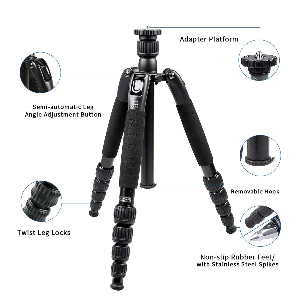 Sirui Traveler Aluminum Tripod & Monopod Combo - Lightweight, Compact & Durable for Travel Photography, Hiking & Outdoor Adventures