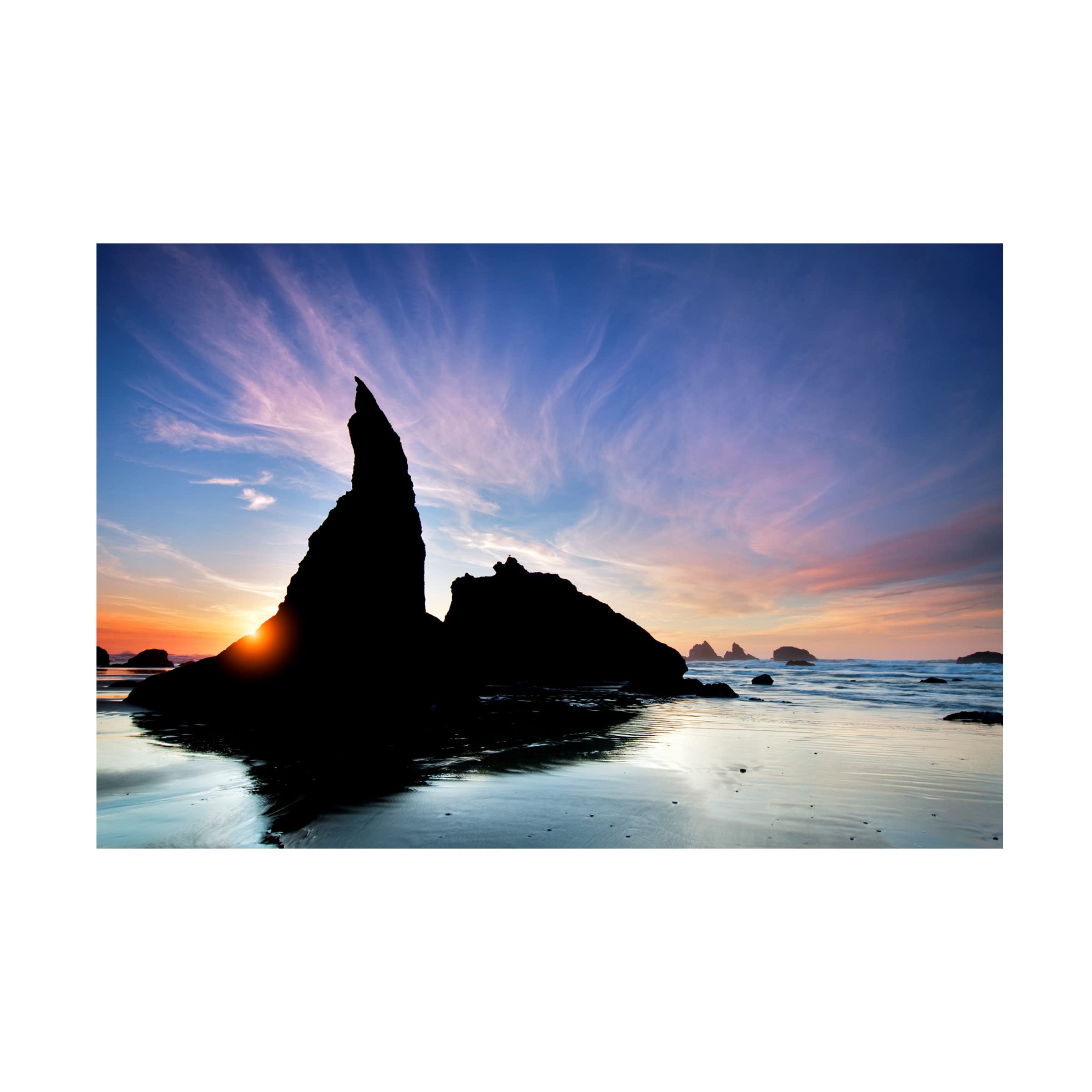 Dennis Frates 'Rocky Coast 21' Canvas Wall Art Print - Stunning Ocean Landscape Painting for Living Room, Bedroom & Office Decor