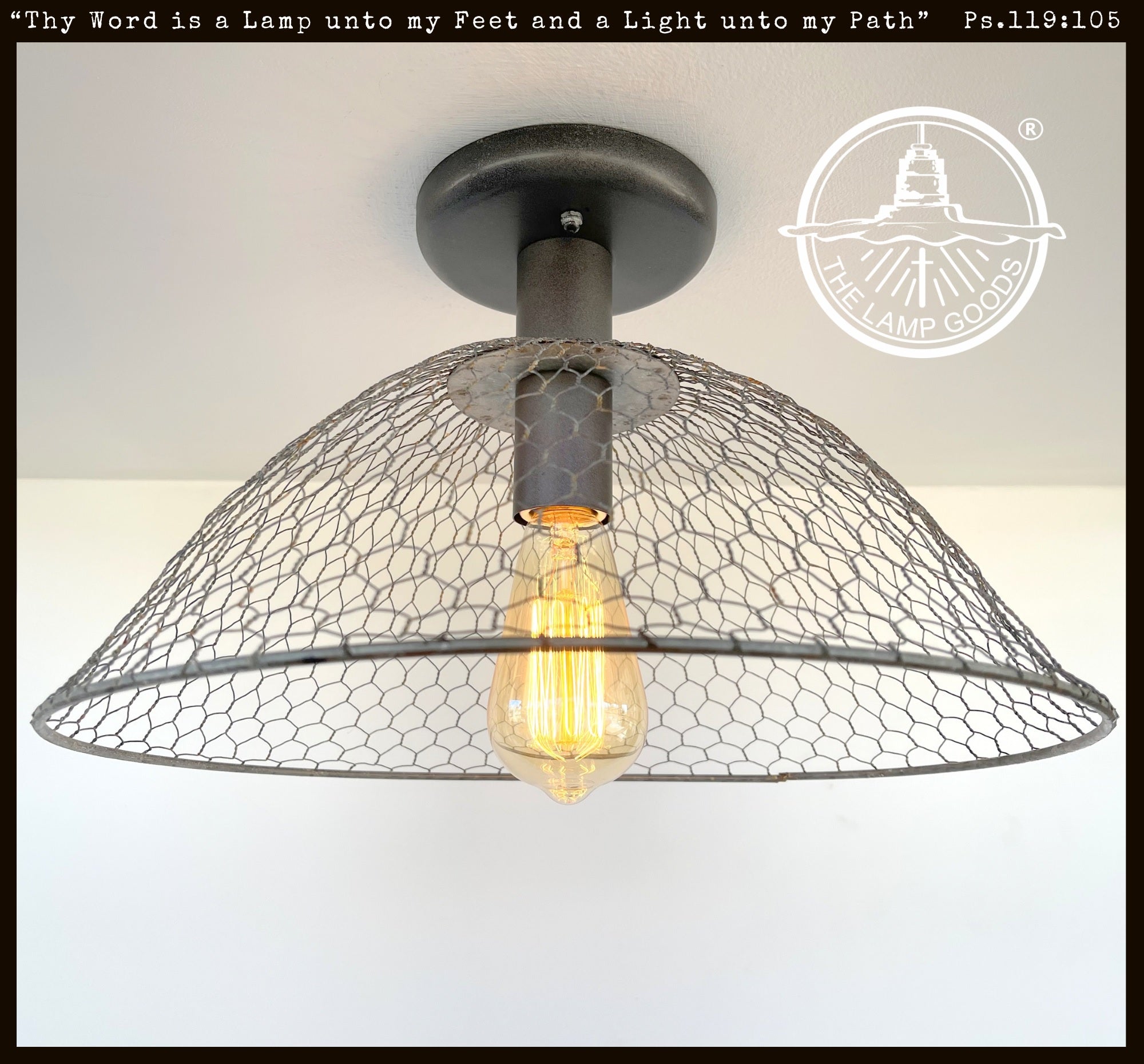 Rustic Chicken Wire Farmhouse Pendant Light - Vintage Industrial Cage Lighting for Kitchen Island, Dining Room & Bar Decor