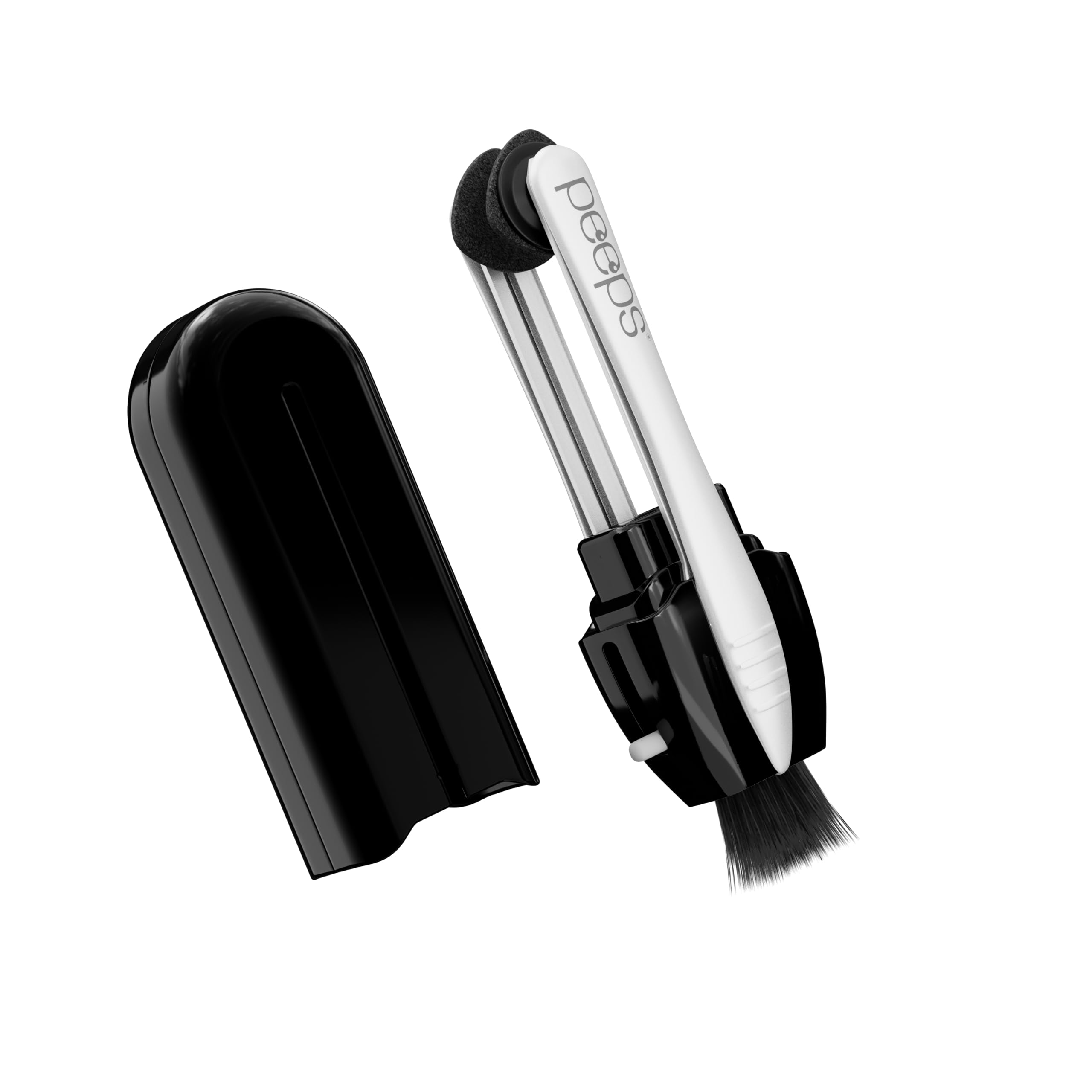 CarbonKlean Peeps Glasses Cleaner - Premium Lens Cleaner for Eyeglasses & Reading Glasses with Carbon Microfiber Technology - Injected Black (1 Count) - Perfect for Travel, Office, and Everyday Use
