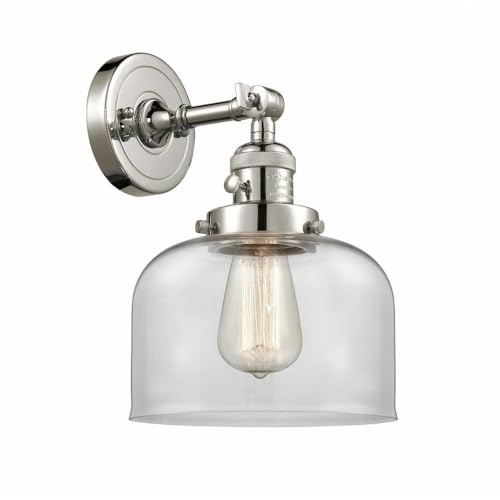 Innovations 203SW-PN-G72 Wall Sconce Light Fixture with High/Low/Off Switch in Polished Nickel Finish - Perfect for Bedroom, Hallway, and Living Room Lighting