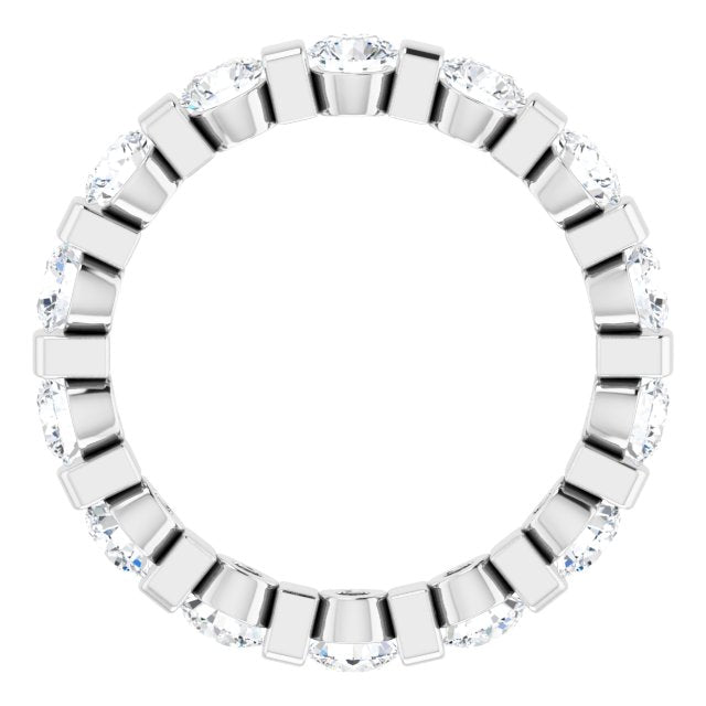 1.60 Carat Round Diamond Eternity Band Bar Set Engagement Ring - Perfect for Weddings, Anniversaries & Special Occasions