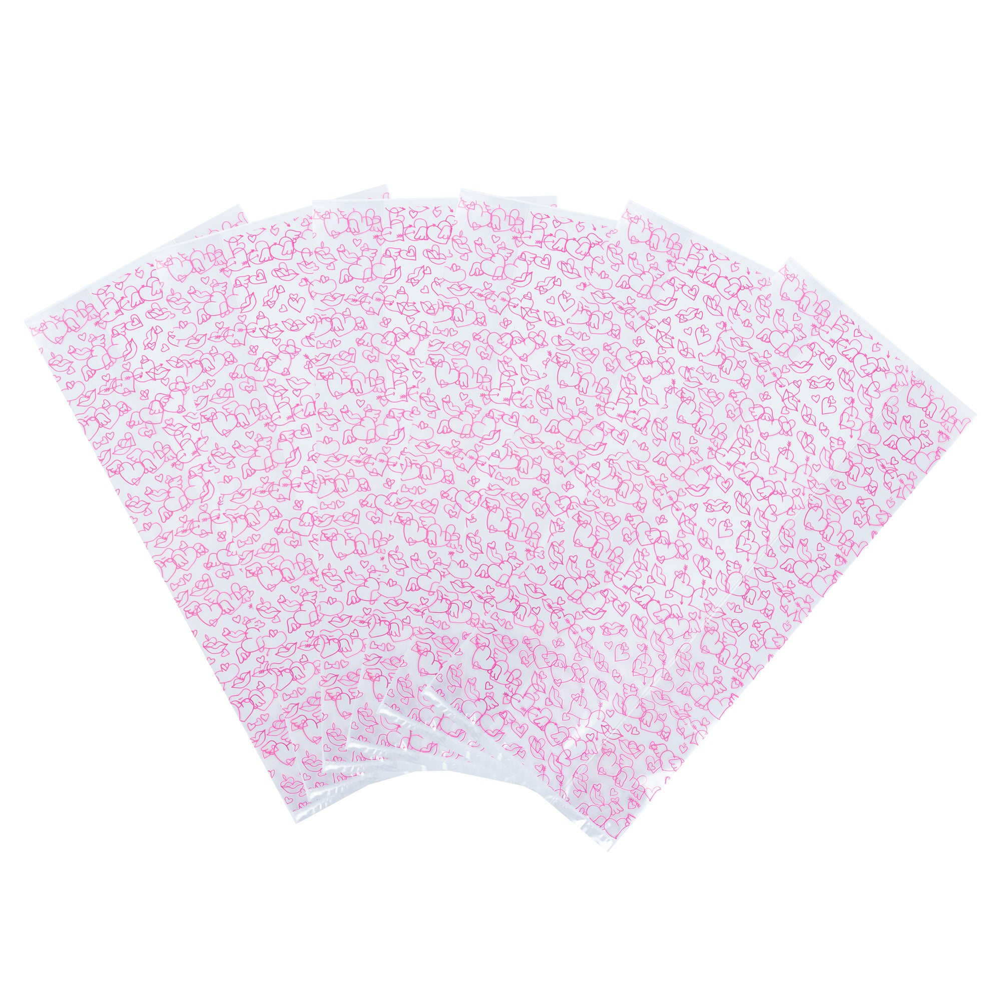 Winged Hearts Plastic Candy Bags - Gusseted 5 x 3 x 11 Inches - Bulk 4000 Count Box for Party Favors, Wedding Treats & Candy Packaging