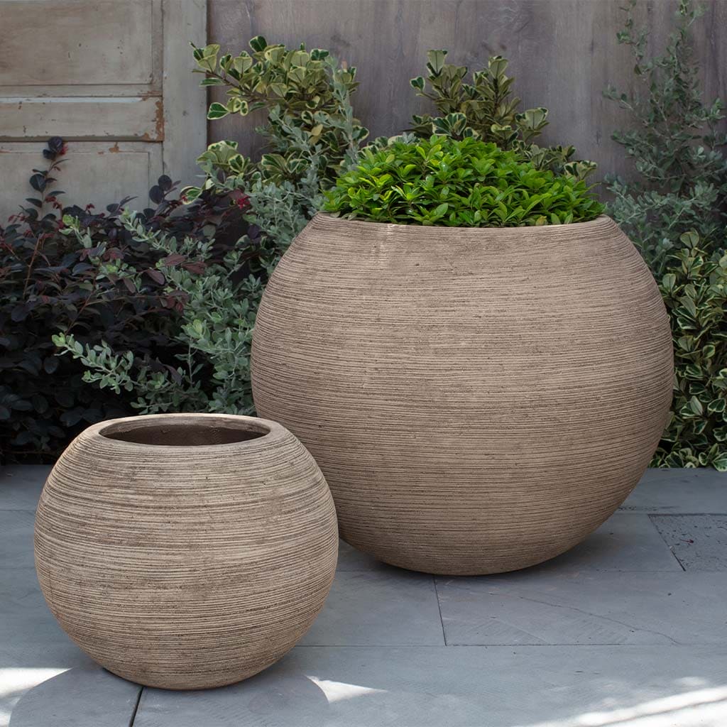 Campania International Allium Planter Set of 2 - Brown Terra Cotta Flower Pots for Indoor & Outdoor Garden Decor - Perfect for Patio, Balcony, and Home Planting