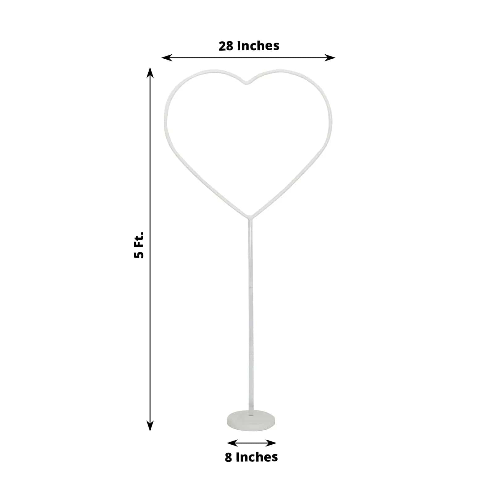 2-Pack Heart Shaped Plastic Balloon Arch Stand Kit - White for Wedding, Birthday Party & Baby Shower Decorations