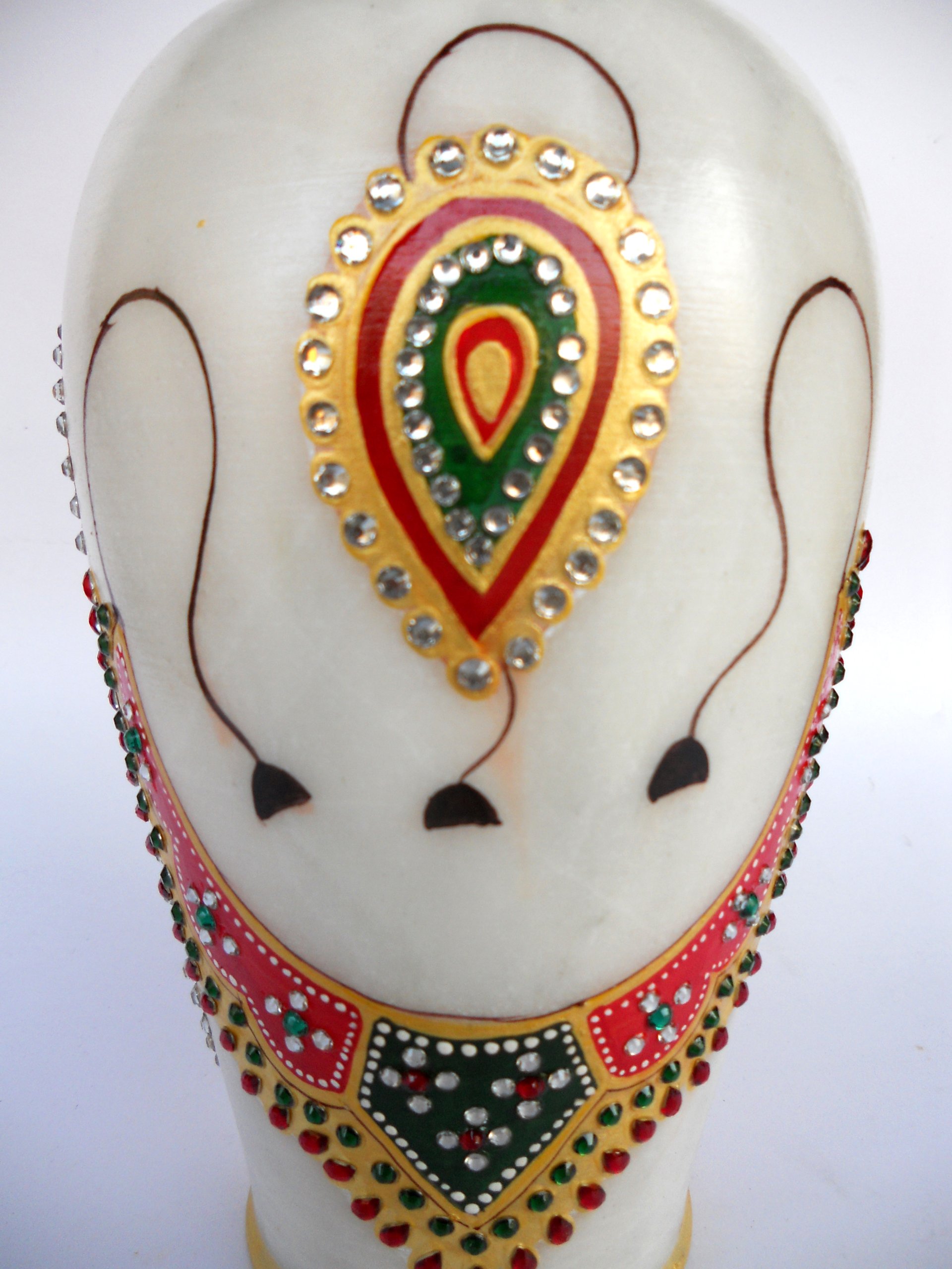 StonKraft 12-Inch Jaipur Golden Indian Handicraft Marble Flower Vase - Handcrafted Home Decor Gift for Wedding, Anniversary & Housewarming - Perfect for Living Room, Dining Table & Office Desk Decor