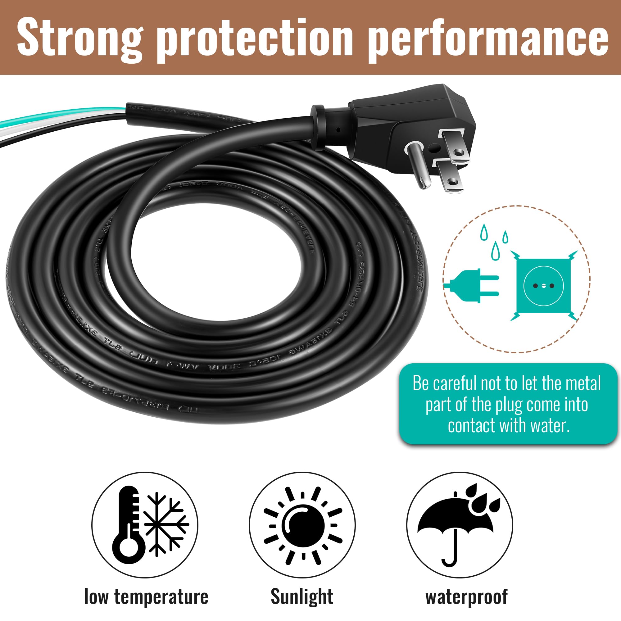W11365014 Dishwasher Power Cord Replacement - 6 ft UL Certified Dishwasher Installation Kit with Right Angle Plug for Easy Dishwasher Setup & Maintenance