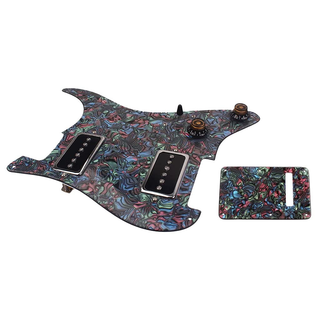 MTGJFDDFO 3-Ply Prewired Electric Guitar Pickguard HH02 with Back Cover for ST Style Guitars - Perfect for DIY Guitar Upgrades & Replacement Parts