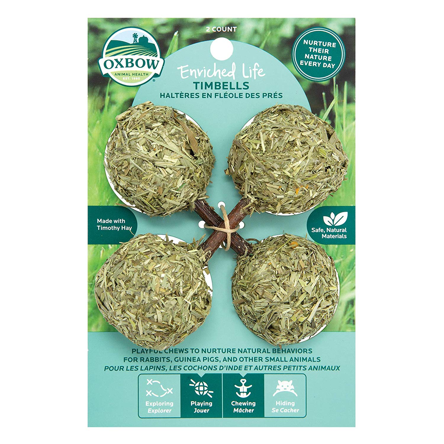 Oxbow Timbells - Premium Pet Chew Toys for Dogs, Small Animals | Natural & Safe for Teeth Cleaning, Boredom Relief - Perfect for Indoor Play, Training Rewards, and Outdoor Adventures