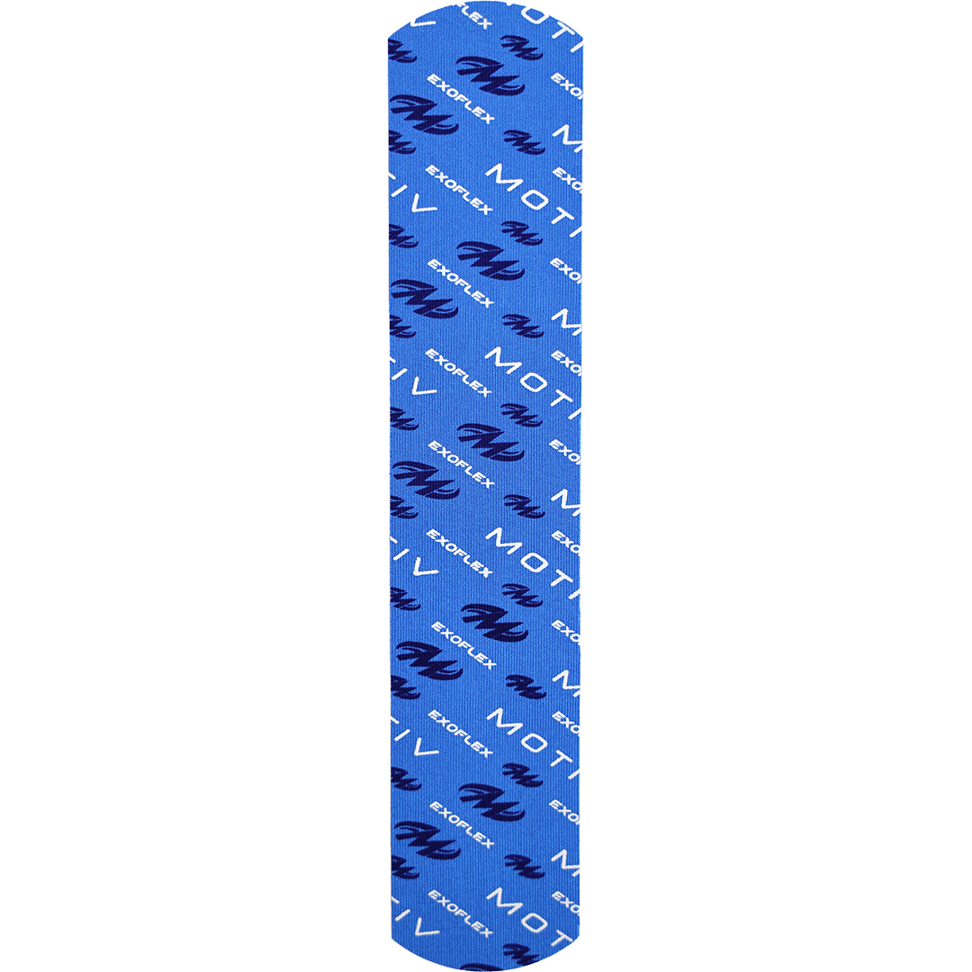 Motiv ExoFlex Kinesiology Athletic Tape - Pre-Cut Blue Strips for Sports Injury Support & Muscle Recovery | Ideal for Athletes, Runners & Physical Therapy