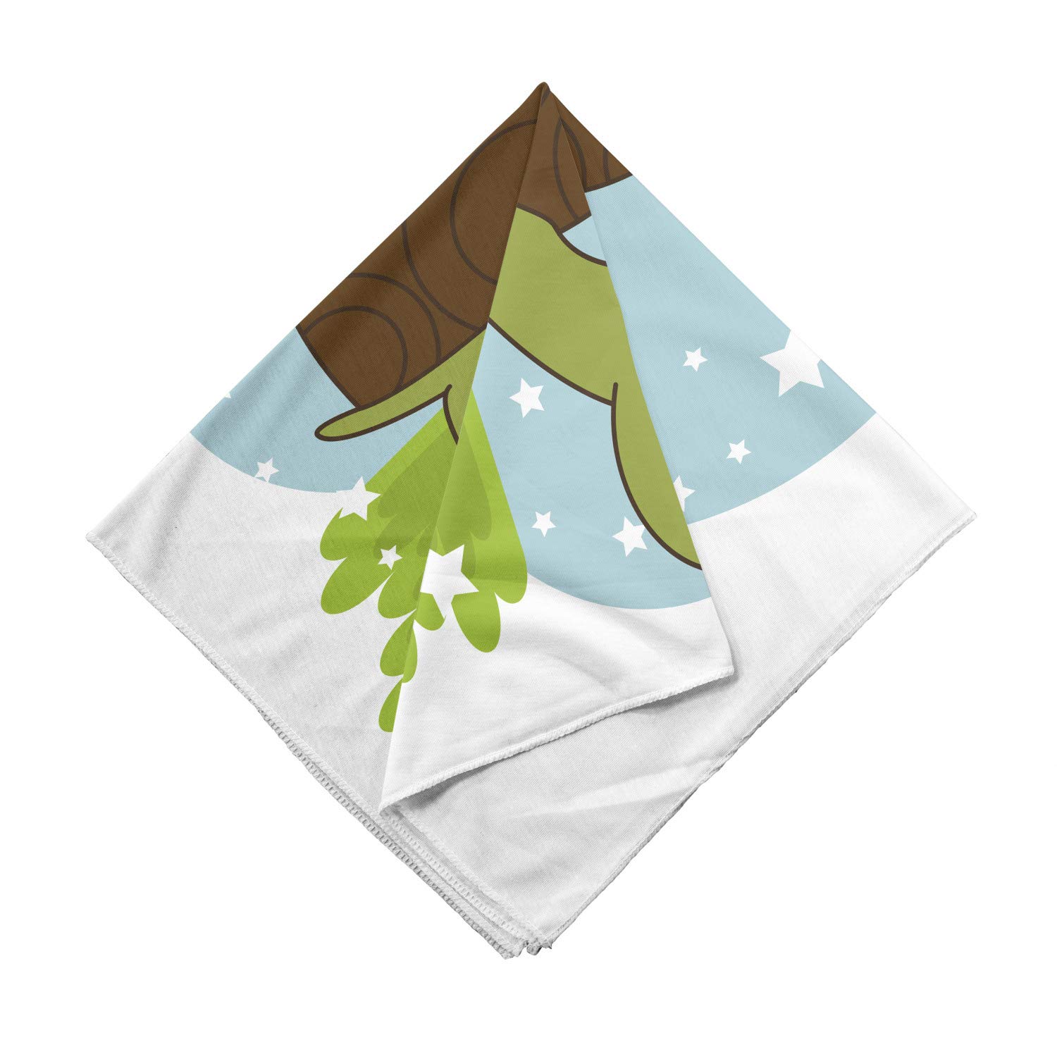 Ambesonne Turtle Print Unisex Bandana - Green, Pale Blue & Chocolate - Stylish Headwear for Men & Women - Perfect for Casual Wear, Outdoor Activities & Themed Parties
