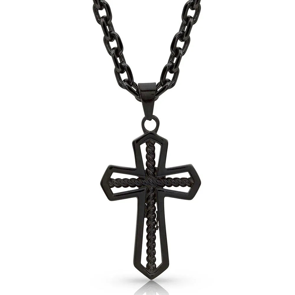 Through the Darkest Night Cross Necklace - Religious Jewelry for Women & Men, Stainless Steel Pendant with 18-24 Inch Chain - Perfect for Daily Wear, Gifts, and Faith-Based Occasions