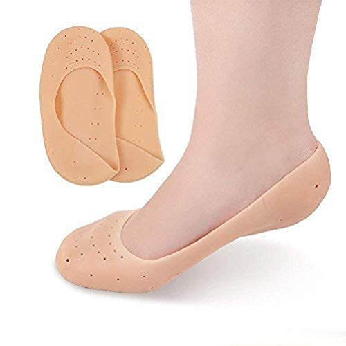 QUIQSHIPP Anti Crack Full Length Silicone Foot Protector Socks - Moisturizing Heel & Foot Care for Cracked Feet, Heel Pain Relief, Soft Silicone Pads (One Size Fits All) - Perfect for Dry Skin, Overnight Treatment & Daily Comfort