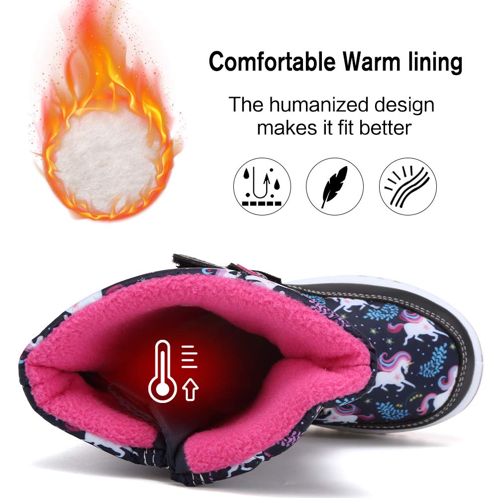 EQUICK Waterproof Winter Snow Boots for Boys & Girls - Lightweight Kids Boots with Warm Fur Lining (Toddler/Little Kid/Big Kid) - Perfect for Outdoor Play & Cold Weather Activities
