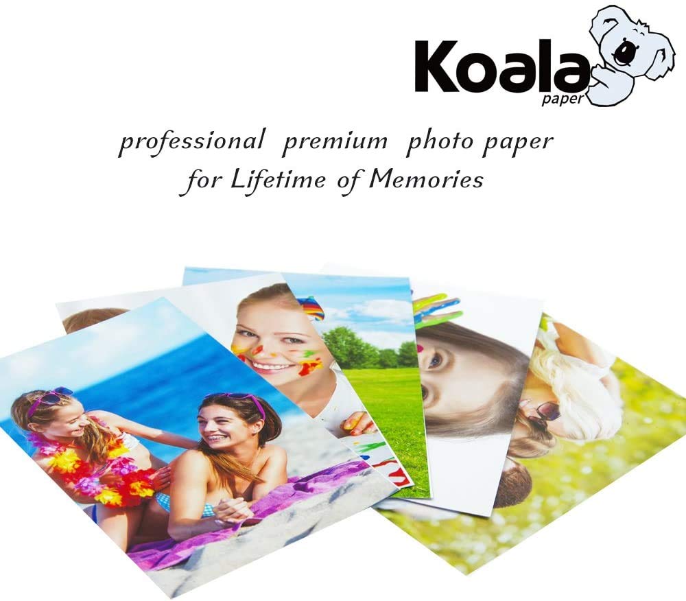 Premium Koala Thin Photo Paper for Inkjet Printers - 8.5x11 Inch, 200gsm Satin Finish, 100 Sheets - Ideal for Professional Photos, Greeting Cards & Scrapbooking Projects