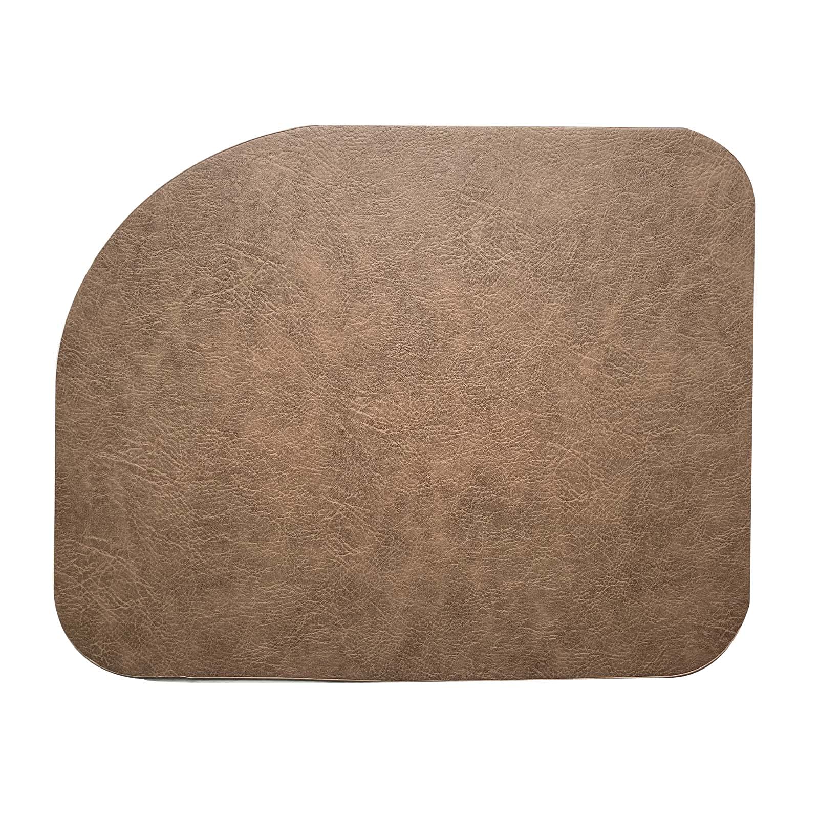 Premium Faux Leather Placemats Set of 6 - Waterproof & Heat Resistant Irregular Table Mats - Easy Clean Washable PU Dining Mats for Kitchen, Restaurant, Coffee Shop & Home Decor (Coffee Brown)