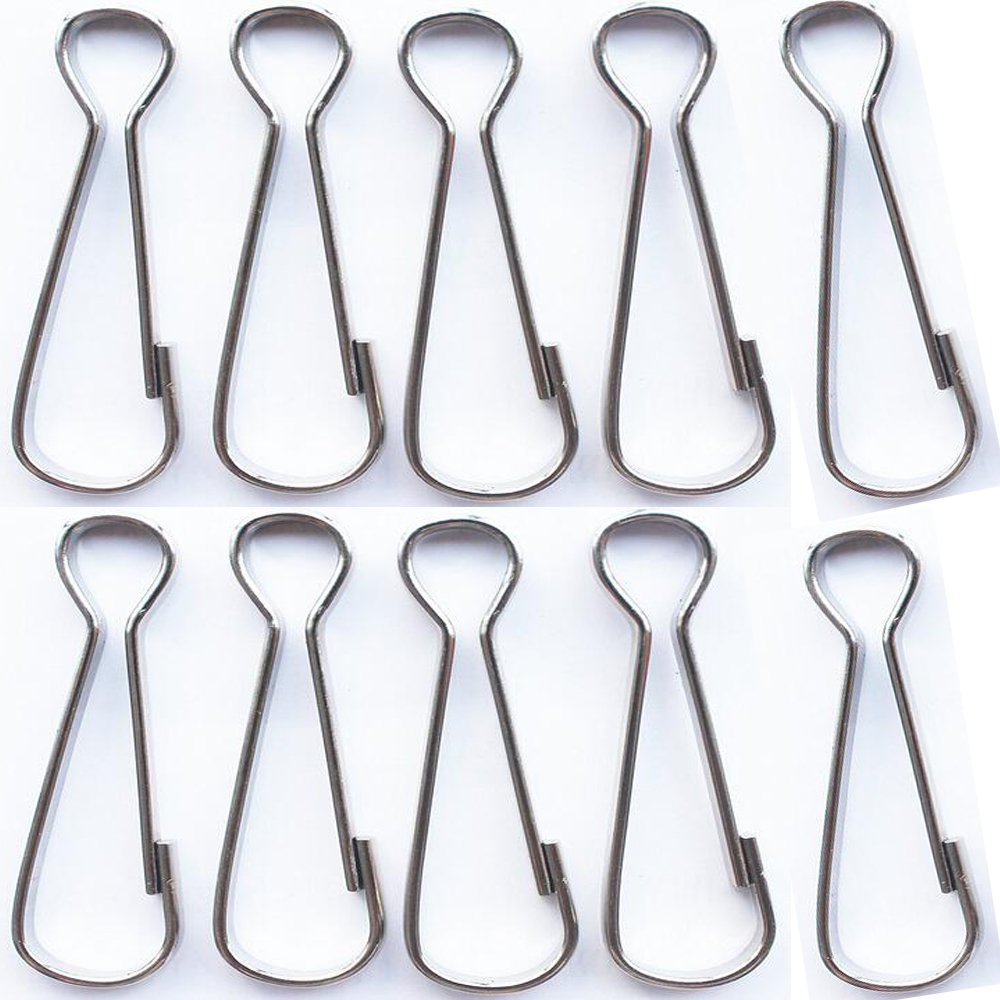 10 Pack Metal Flag Pole Clips - Heavy Duty Snap Hooks for Dog Leashes, Hammocks, Bird Cages, Jewelry, Toys & Fishing Gear - Perfect for Camping, Hiking, Backpacking & Outdoor Activities