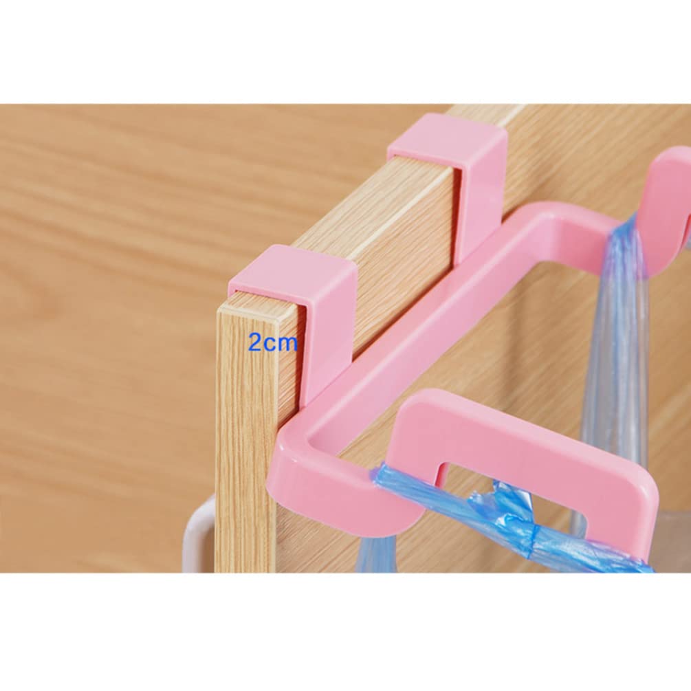 FOMIYES Over The Cabinet Trash Bag Holder - Hanging Garbage Bag Rack for Kitchen, Pantry Door, Bathroom - Space Saving Waste Bin Organizer with Towel & Gloves Hooks - Ideal for Small Spaces & RVs