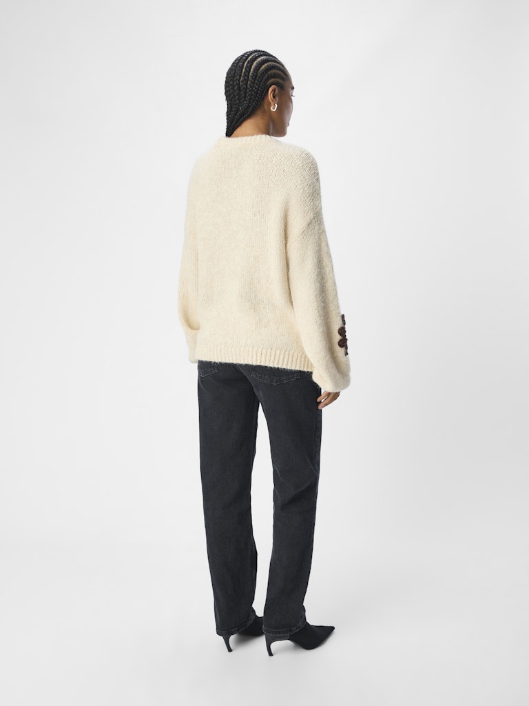 Lania Knit Jumper Women's Sweater - Sandshell Floral Pattern Pullover for Fall & Winter | Cozy Casual Wear for Office, Dating & Weekend Outings