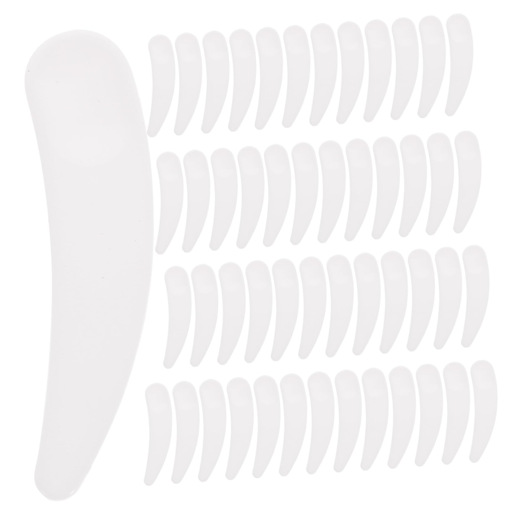 50pcs Reusable Wax Spatulas & Spoon Set with Brush Holder - Mini White Cosmetic Containers with Lids for Makeup, Face Cream & Skincare - Perfect for Salon, Travel & Home Beauty Organization