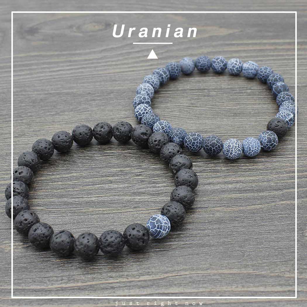 Uranian Couple Lava Rock Aromatherapy Bracelets - Essential Oil Diffuser Yoga Beads for Women & Men | Perfect for Meditation, Stress Relief & Spiritual Healing