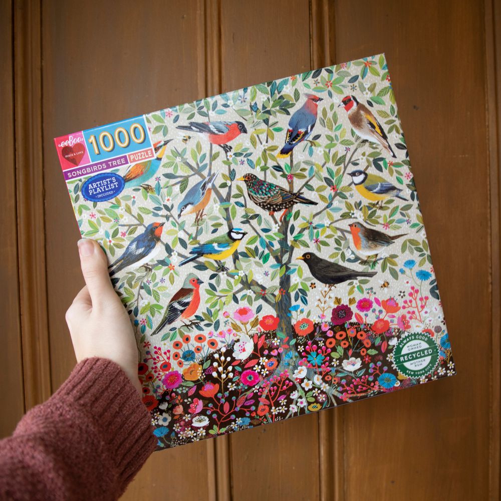 eeBoo 1000 Piece Songbirds Tree Jigsaw Puzzle - Beautiful Bird-Themed Puzzle for Adults & Teens - Perfect for Family Game Night & Relaxation