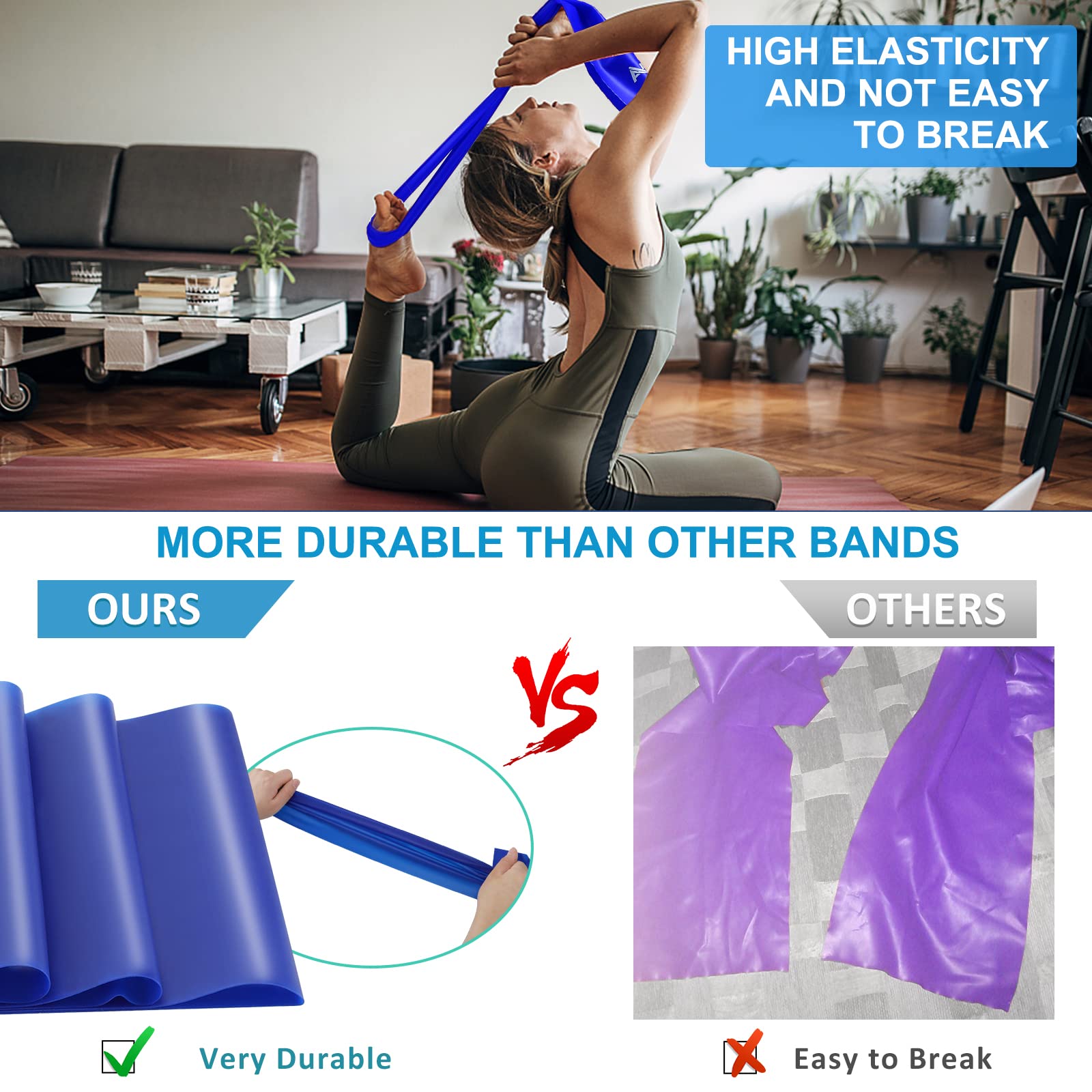Premium Resistance Bands Set for Home Workouts & Physical Therapy - 59