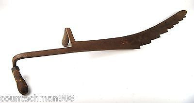 36 Inch Hay and Ice Saw with Wooden Handles - Vintage Farm Tool for Cutting Hay, Ice Blocks, and Outdoor Use