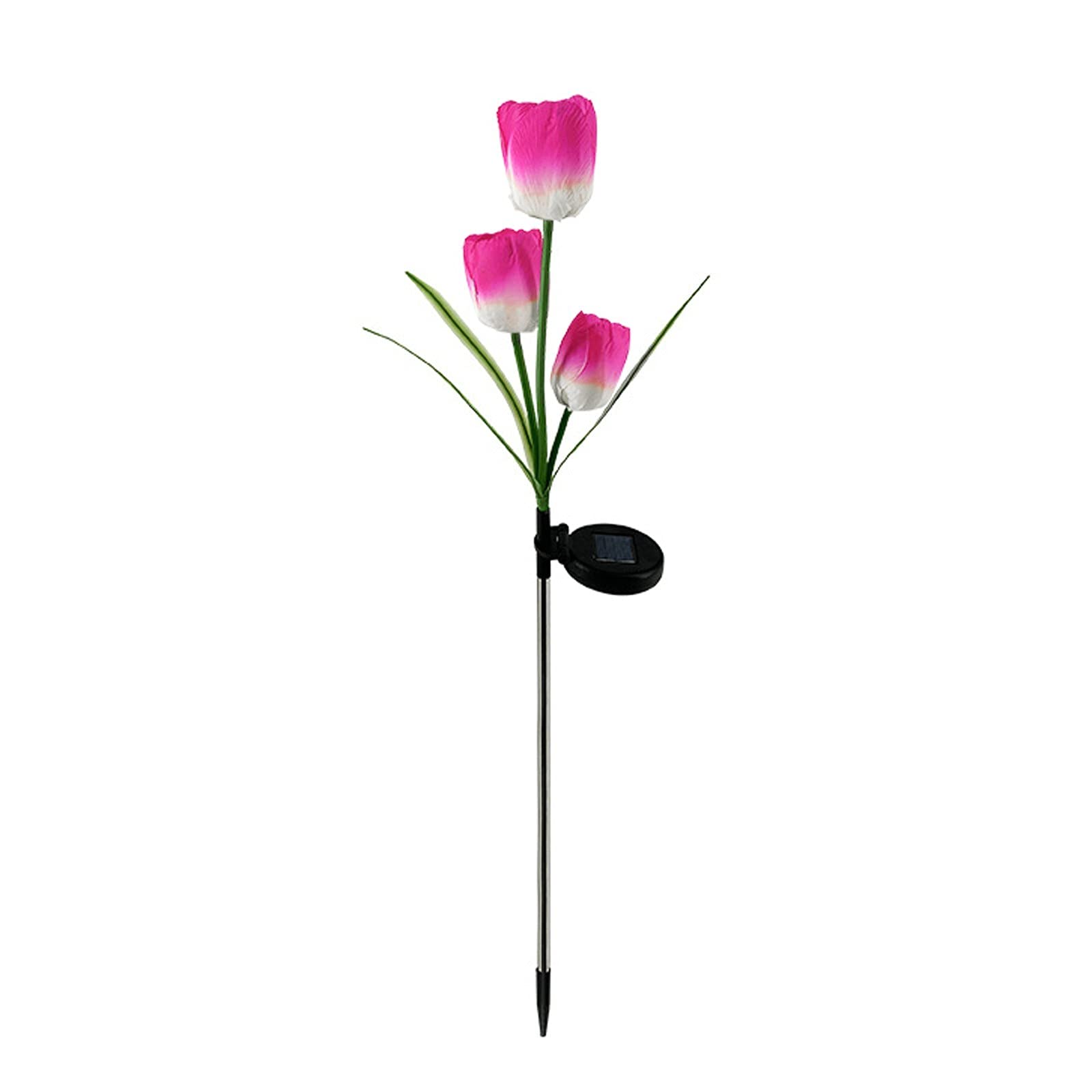 Solar Powered LED Garden Lights - Waterproof Outdoor Rose Flower Lawn Decor for Yard, Pathway, Patio (Pink) | Romantic Landscape Lighting for Garden, Wedding & Home Decoration