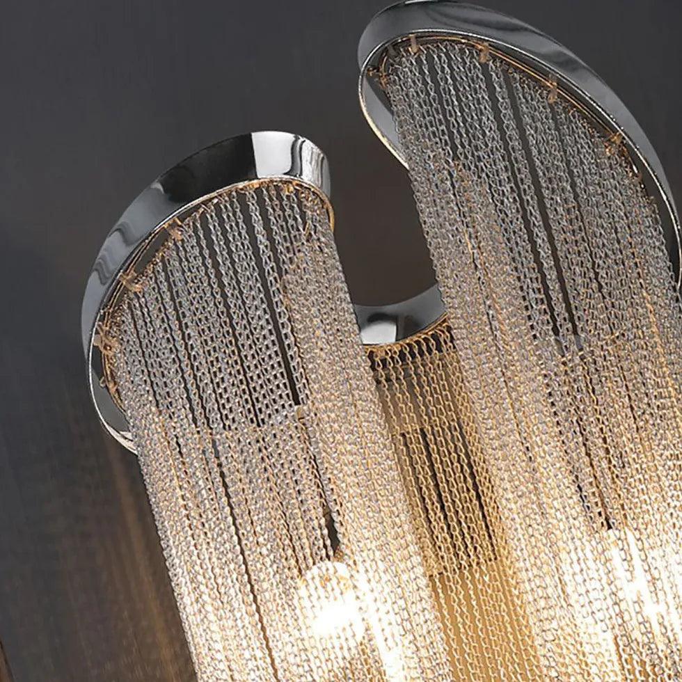 Modern Silver Chain Wall Lights - Elegant Home Decor for Living Room, Bedroom & Hallway Lighting