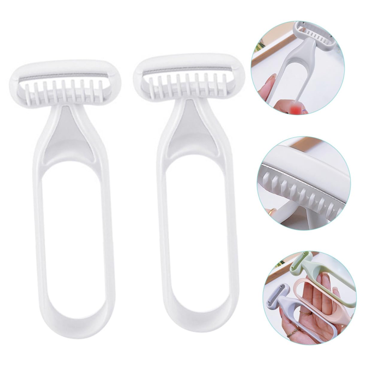 FRCOLOR 6-Pack Body Hair Trimmer Set - Manual Armpit & Body Shaver Razor for Women & Men, Grey Resin Hair Remover Tool - Perfect for Travel, Gym & Smooth Skin Care