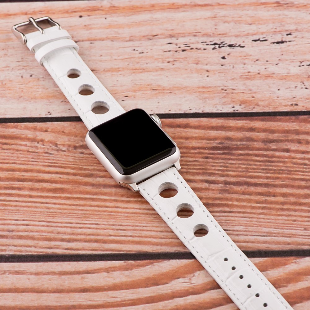 Clockwork Synergy® 42mm Rally Leather Strap for Apple Watch - Premium Replacement Band for Sports & Casual Wear