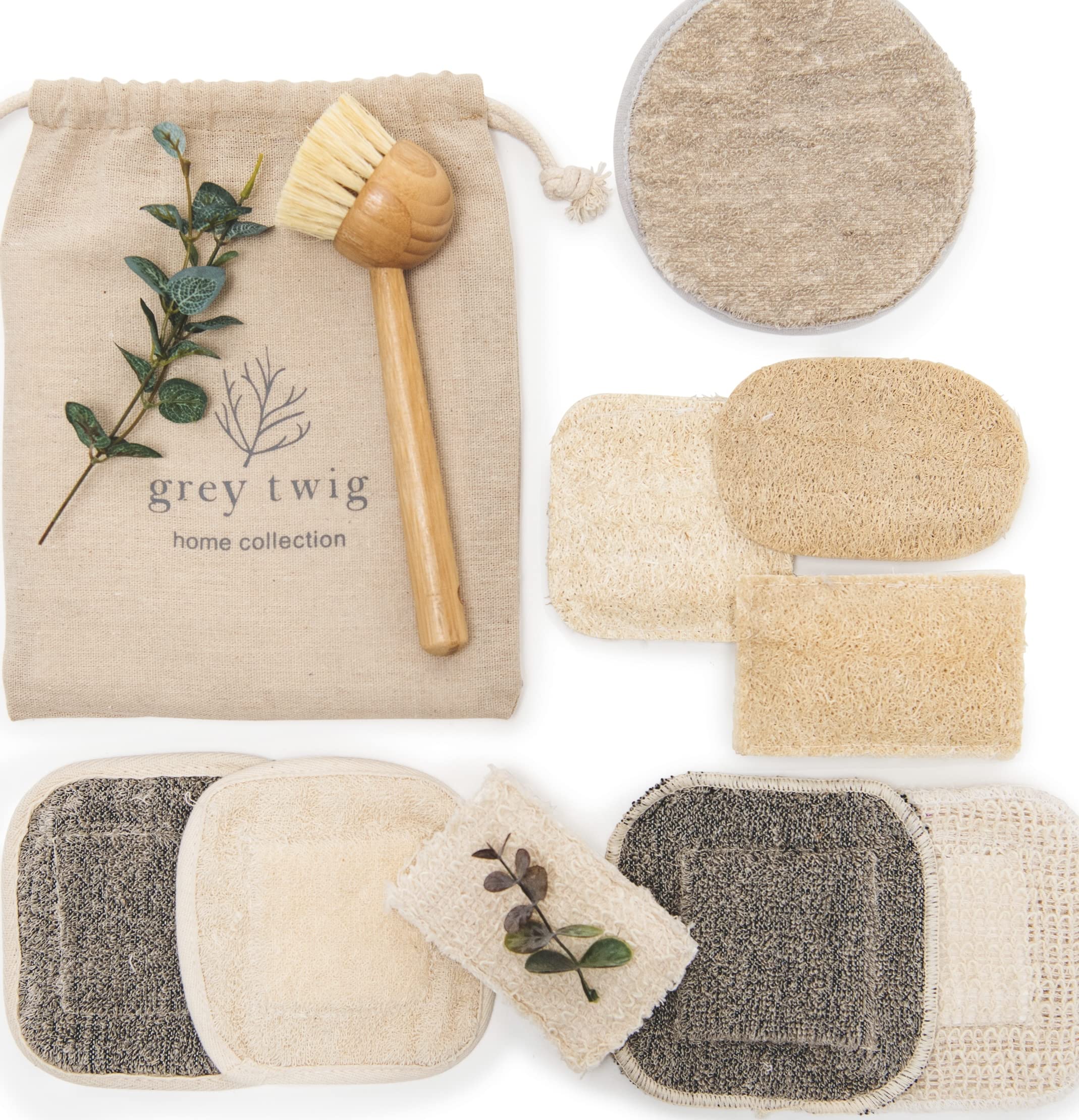 Eco-Friendly Hemp Loofah Sponges Set - Kitchen & Face Cleaning
