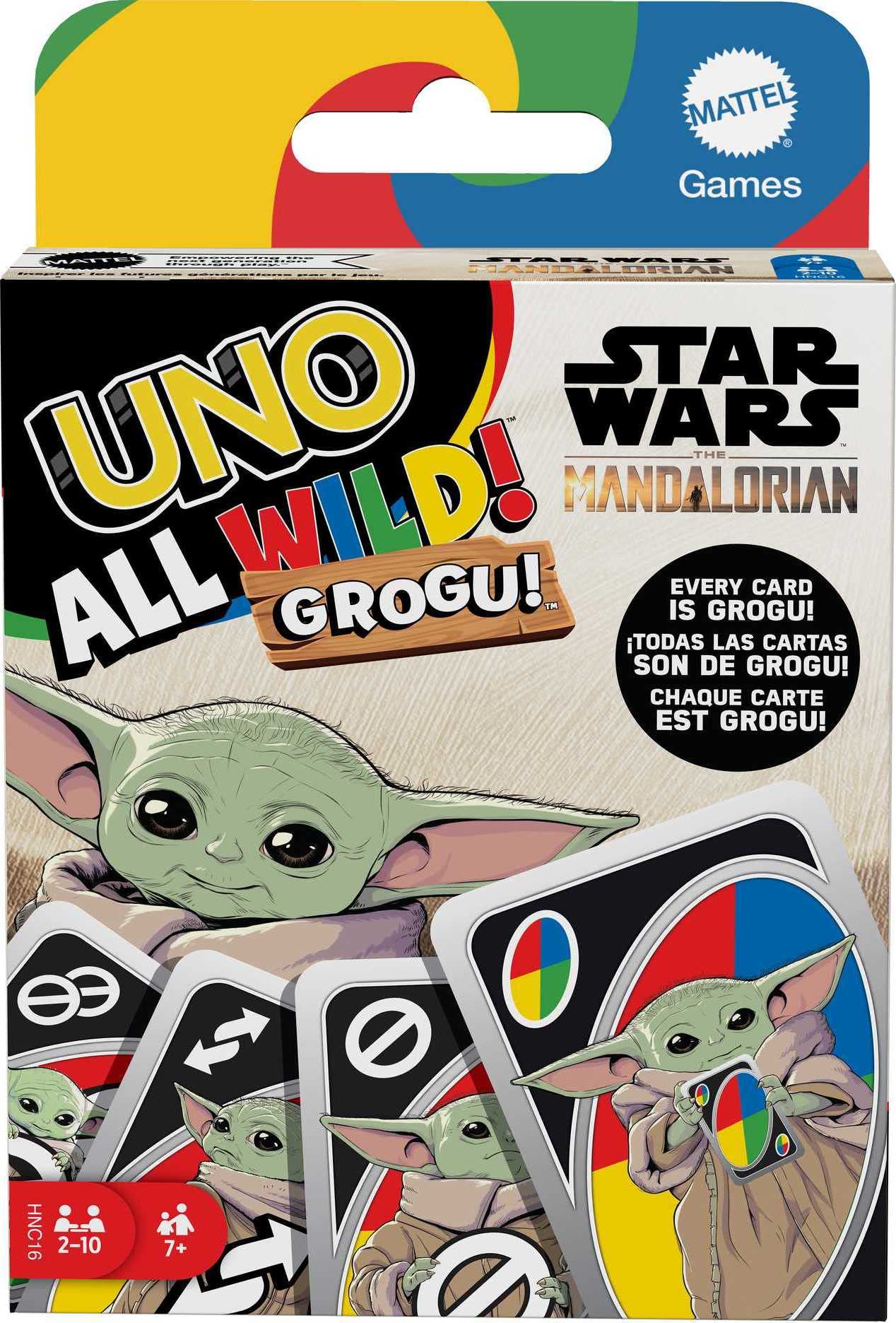 Mattel Games UNO The Mandalorian All Wild Grogu Card Game for Kids & Adults - Star Wars Themed Deck with Grogu Images & Special Rules, 2-10 Players - Fun Family Game Night & Party Entertainment