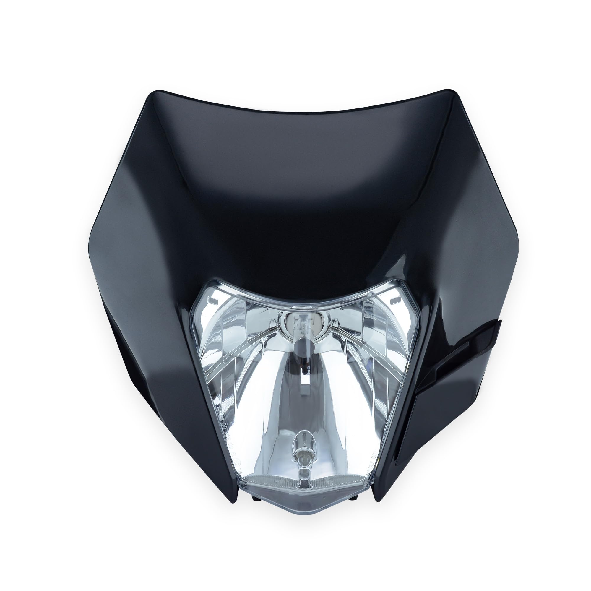 Universal H4 Dirt Bike Headlight - Black Mask Motorcycle Headlamp for Pit Bikes & Off-Road Riding | Night Trail & Adventure Use