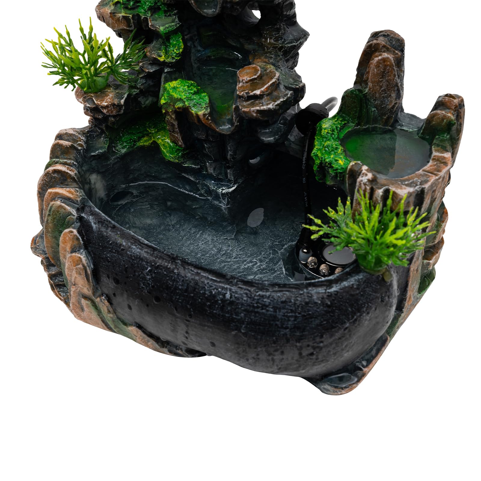 110V Desktop Rockery Water Fountain with LED Light - Indoor Zen Waterfall Feature for Home & Office Decor, Relaxing Tabletop Water Feature with Atomization Effect - Perfect for Living Room, Bedroom, Workspace, Yoga Studio & Meditation Space